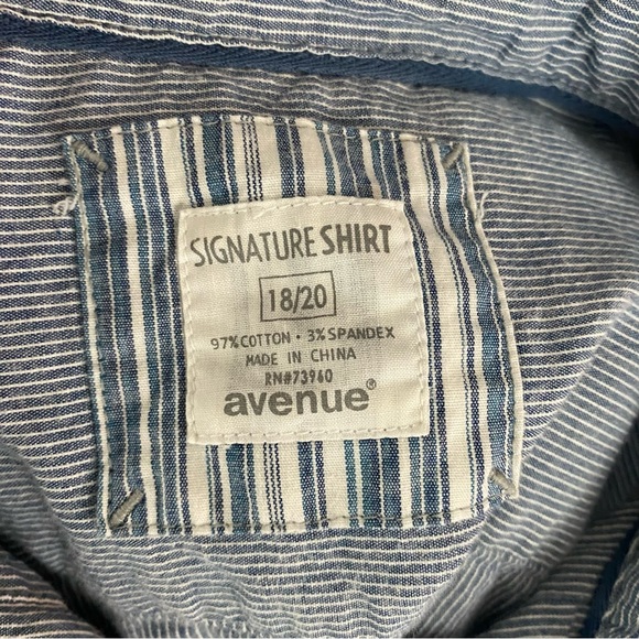 Avenue Signature Shirt Buttondown Size 18/20 - Picture 3 of 3